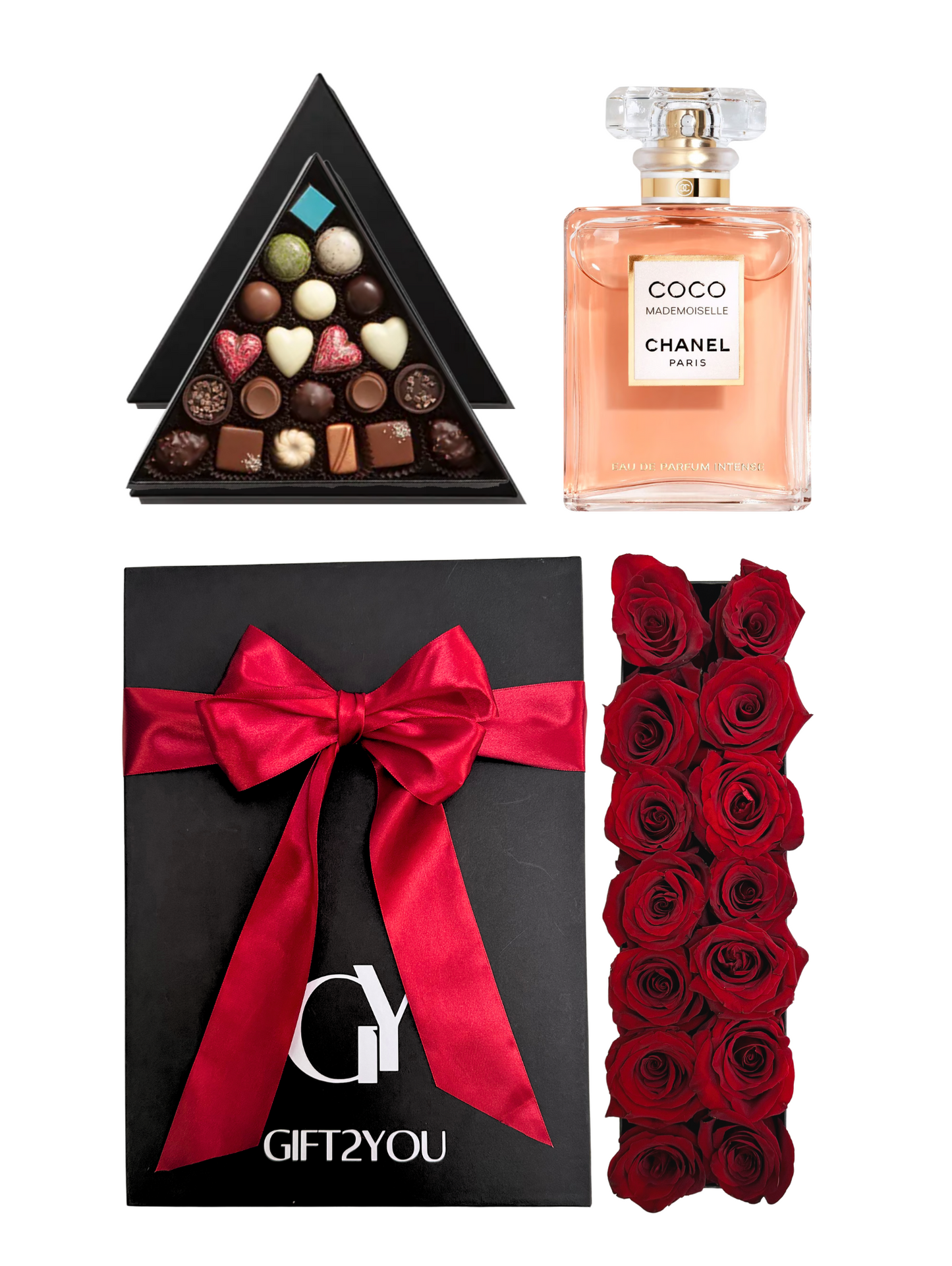 Set Perfume + Volka 21 Bombones + Rosas Rojas