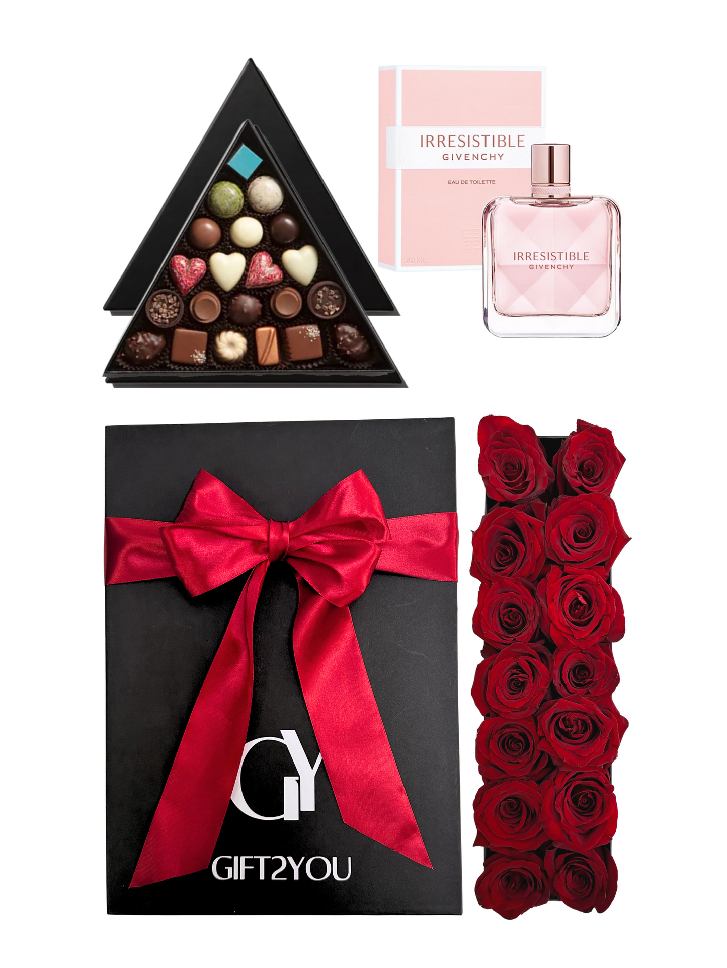 Set Perfume + Volka 21 Bombones + Rosas Rojas