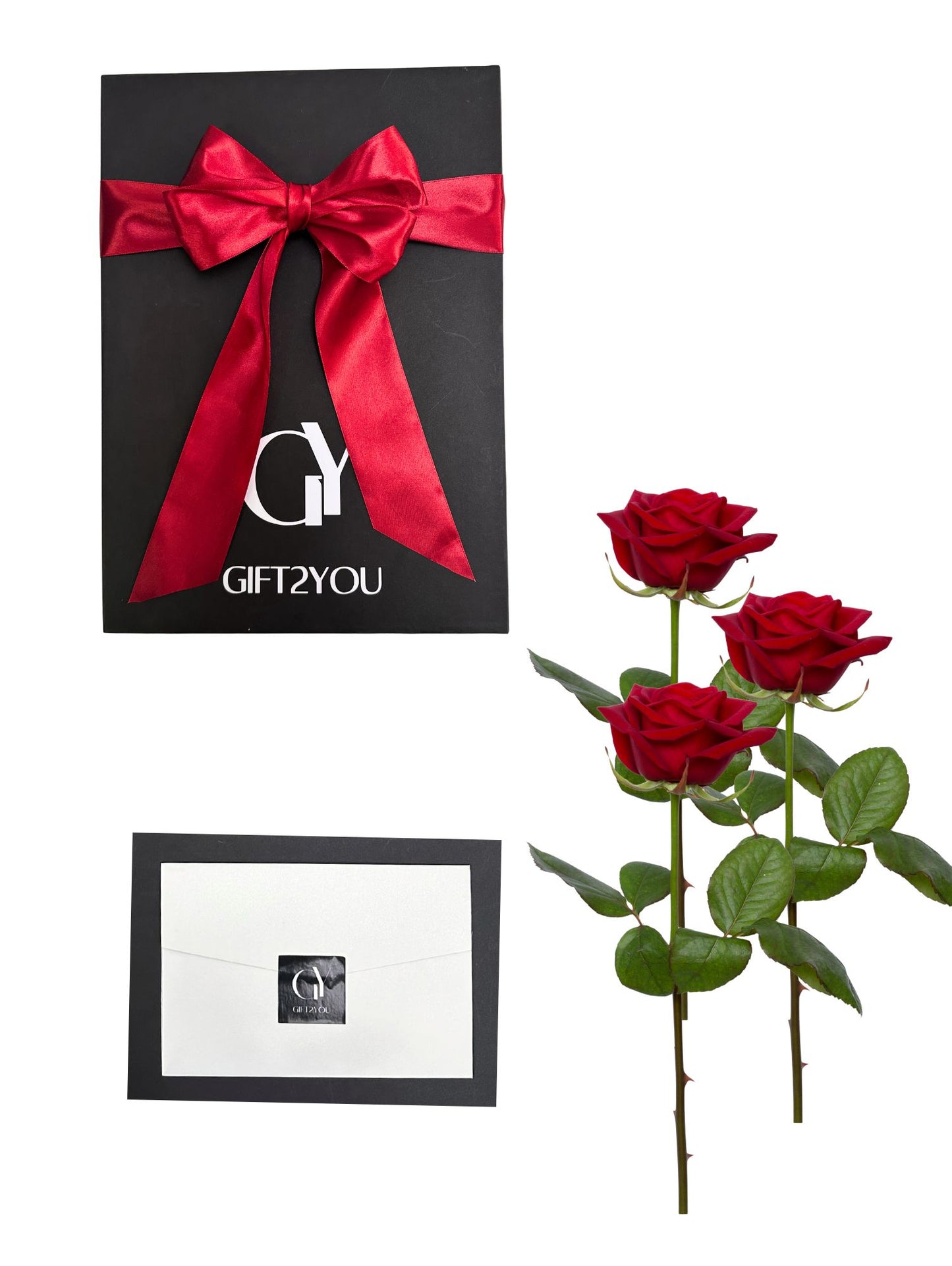 Tarjeta & 3 Rosas Rojas