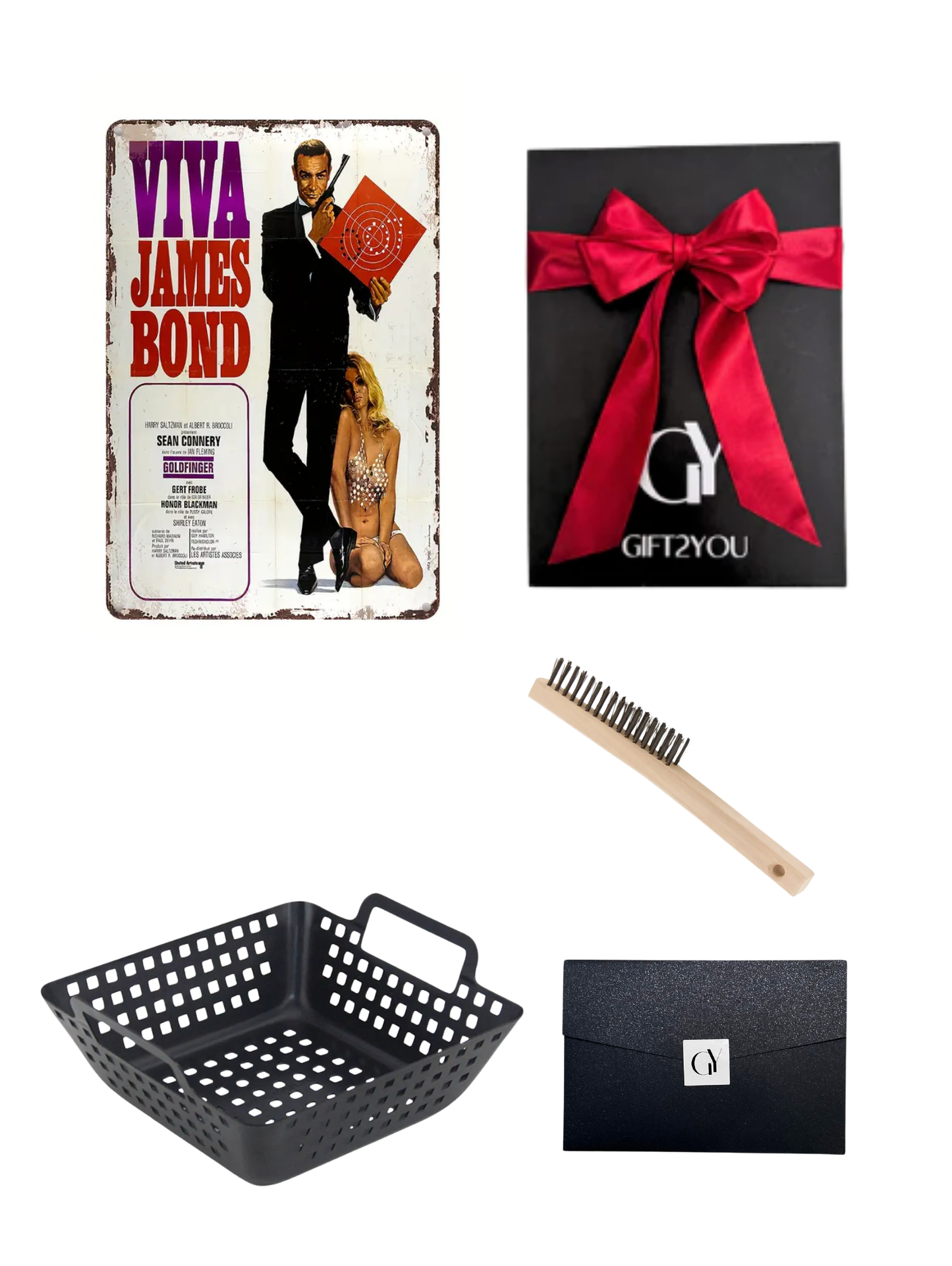 Gift Box James Bond – Parrilla con Canasta y Cepillo