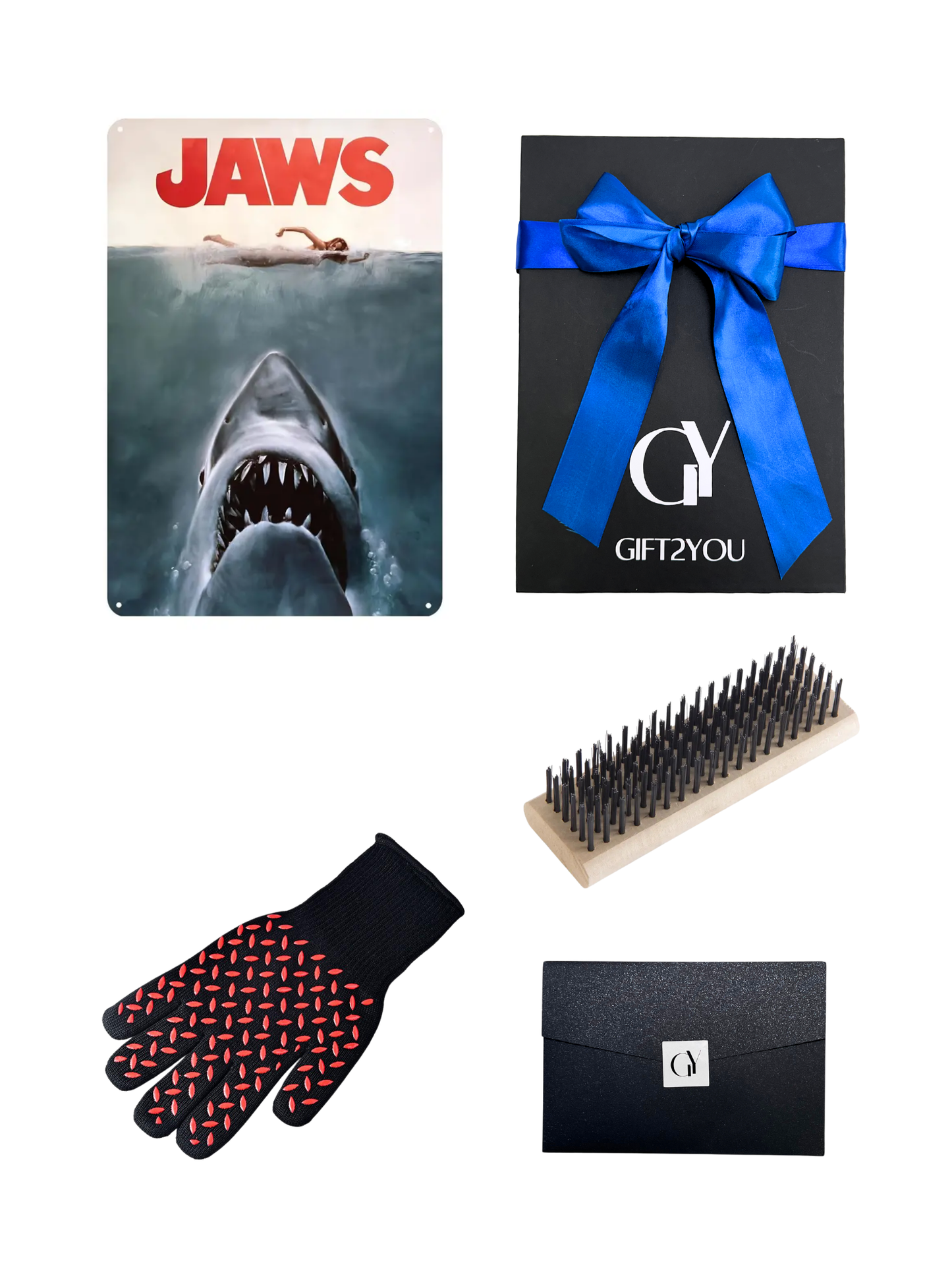 Gift Box Jaws Tiburón – Parrilla con Guante y Escobilla