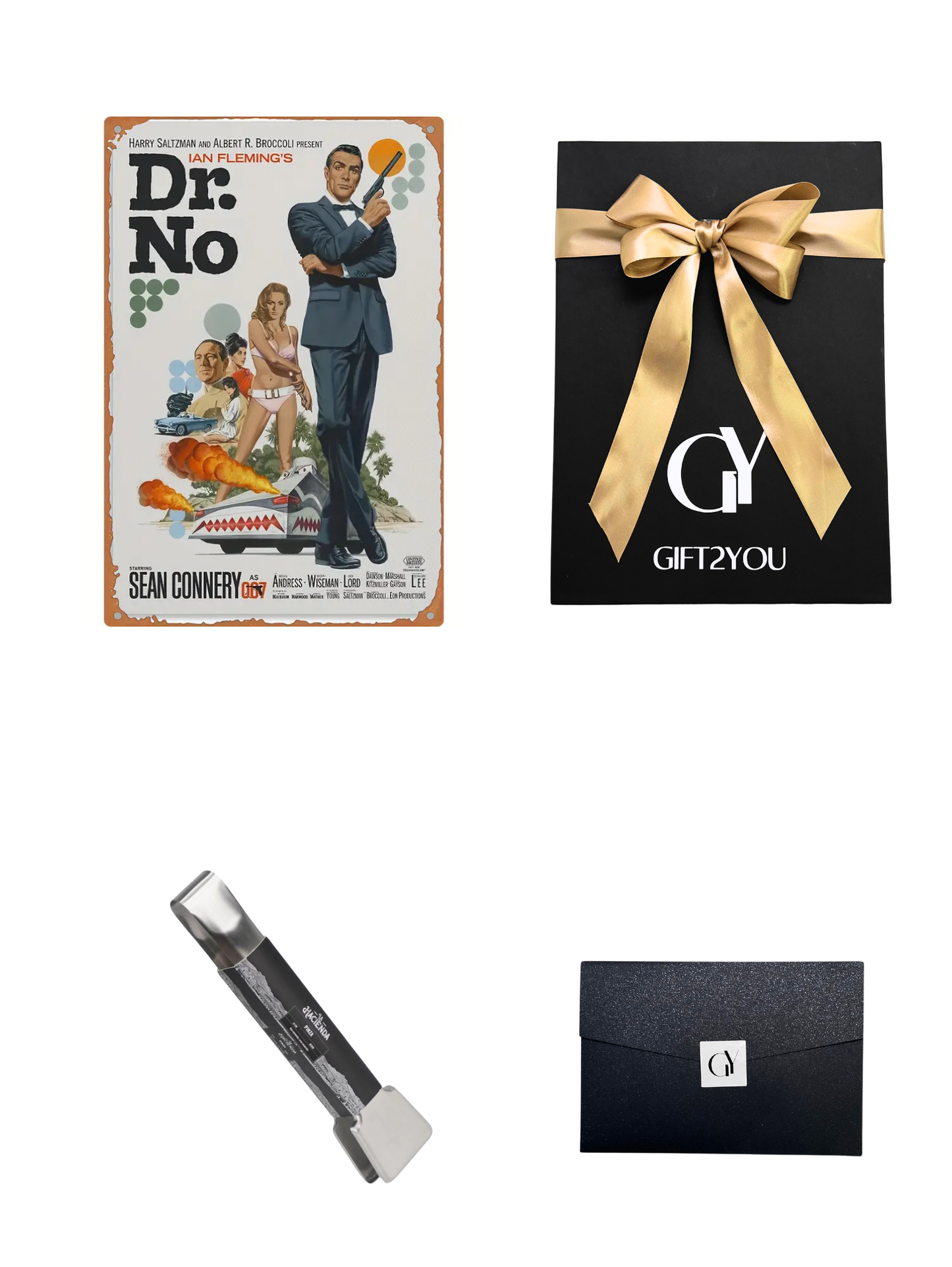 Gift Box James Bond – Dr. No – Set Parrillero Pinza acero La Hacienda