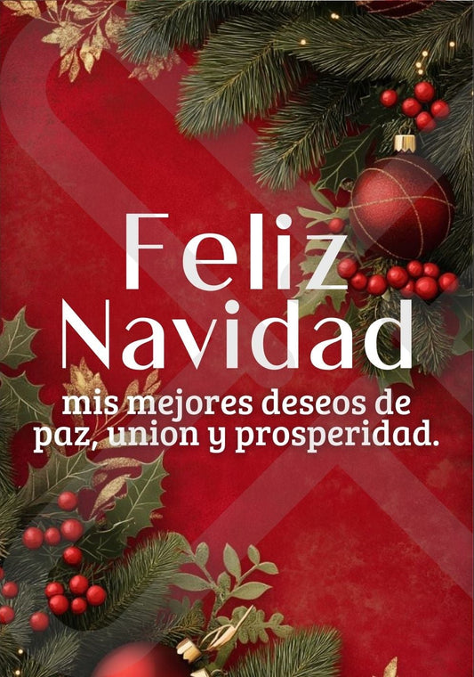 Tarjeta de Saludo Navidad unión y prosperidad