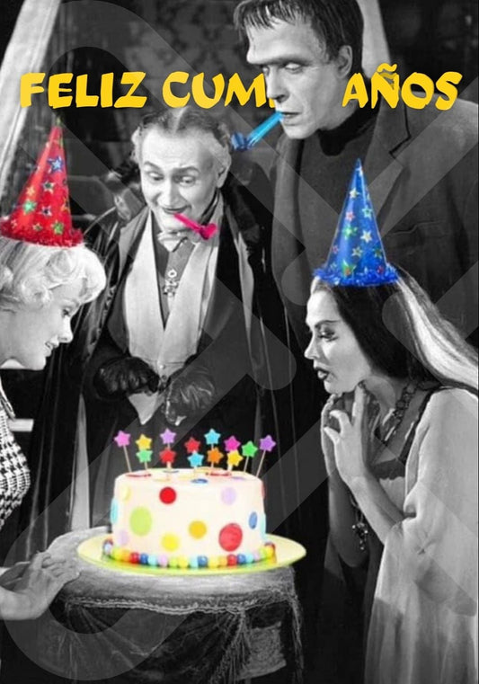 Tarjeta de Saludo Cumpleaños Monstruos