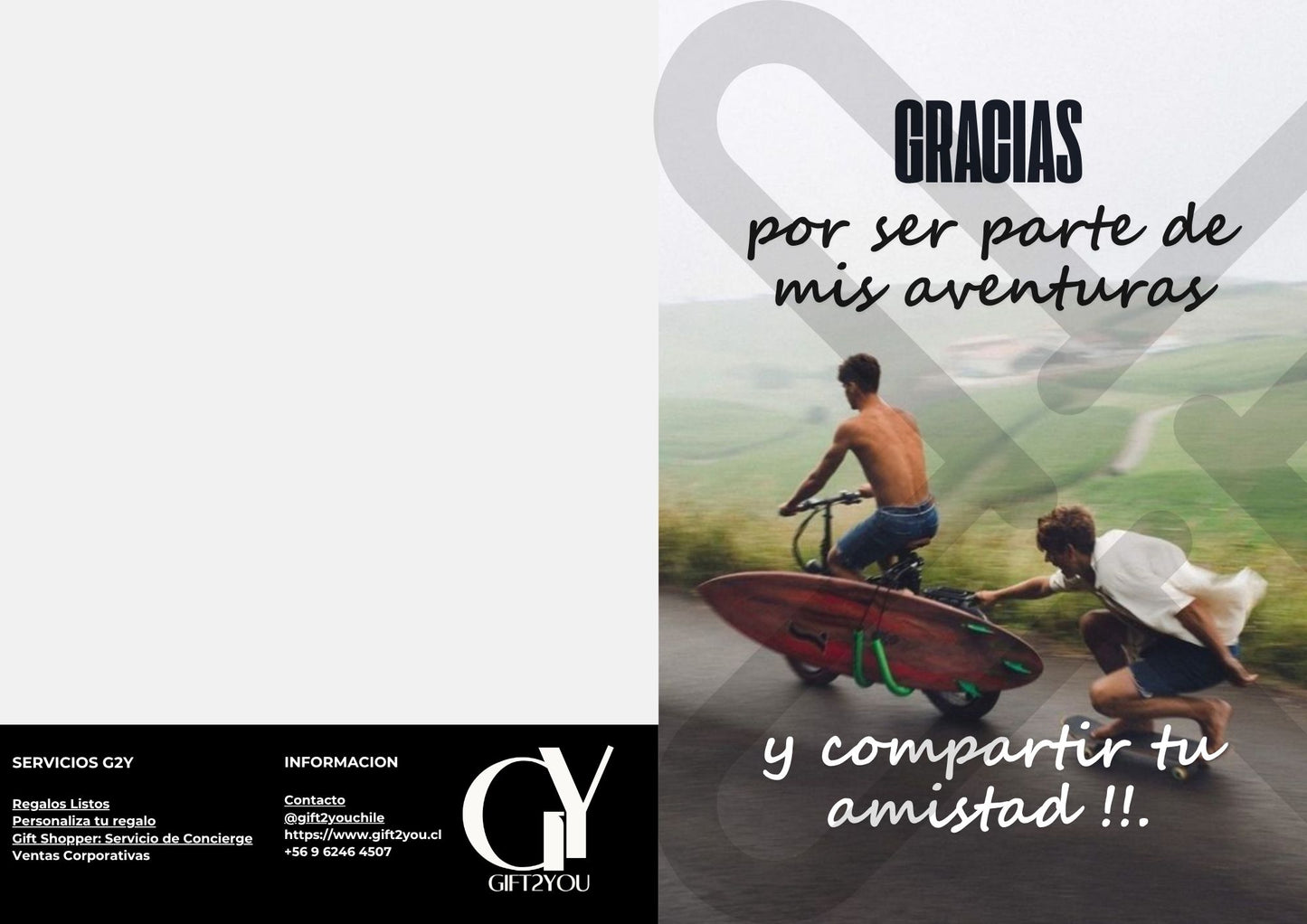 Tarjeta de Saludo Gracias Surf