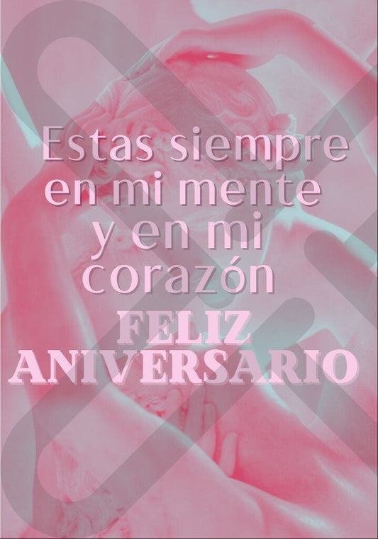 Tarjeta de Saludo Siempre en mi mente y corazón