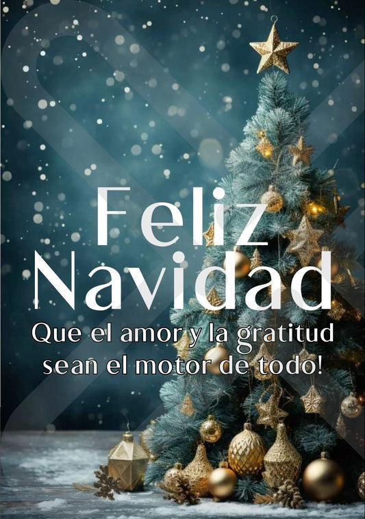 Tarjeta de Saludo Navidad deseos de gratitud