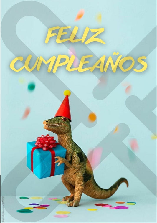 Tarjeta de Saludo Cumpleaños Dinosaurio Fiesta