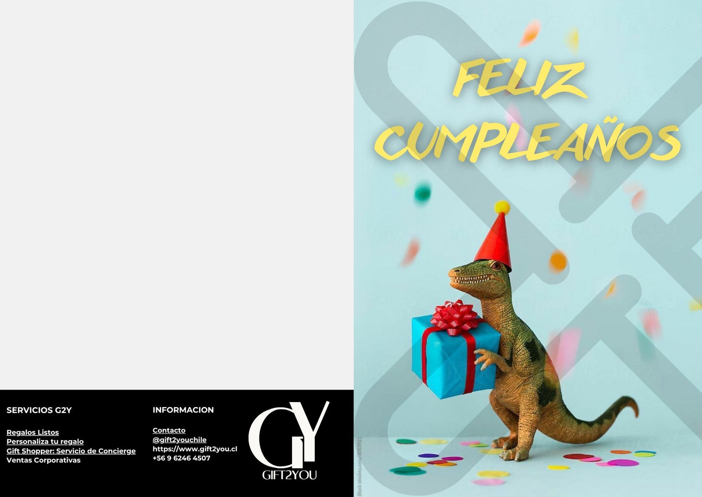 Tarjeta de Saludo Cumpleaños Dinosaurio Fiesta