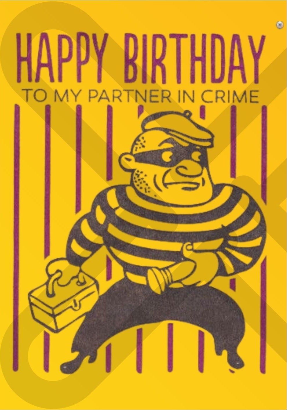 Tarjeta de Saludo Cumpleaños Partner in Crime