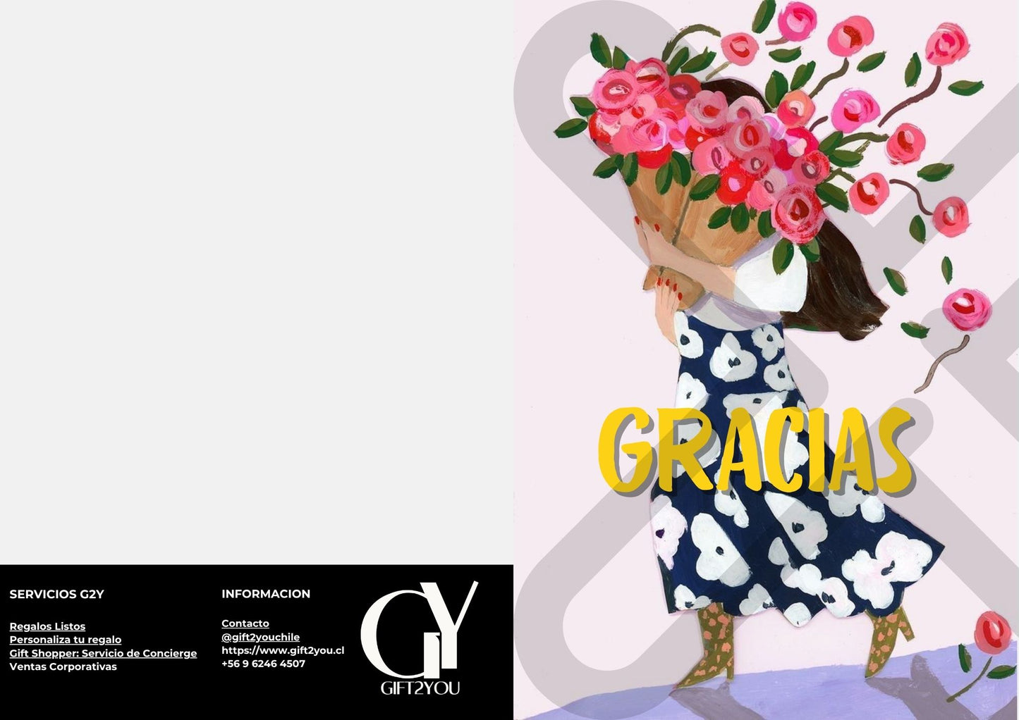 Tarjeta de Saludo Gracias Flores