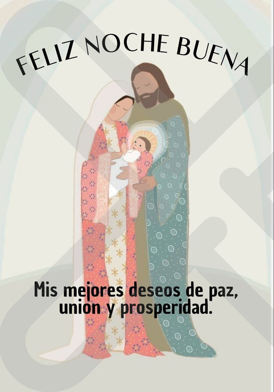 Tarjeta de Saludo Navidad Familia niño Jesús
