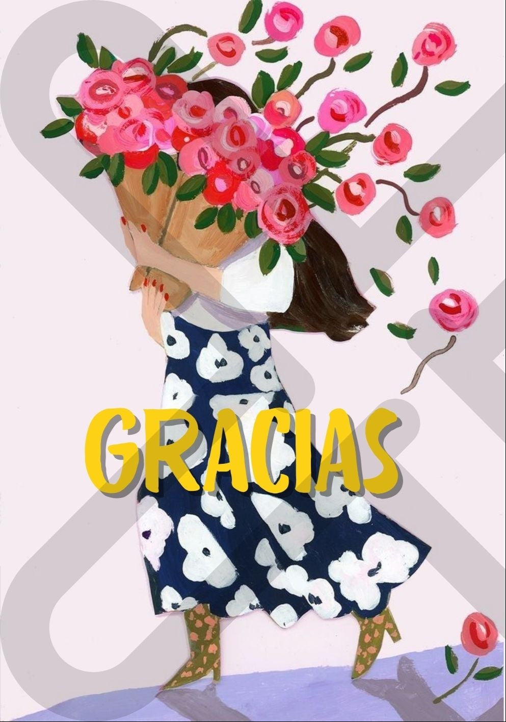 Tarjeta de Saludo Gracias Flores