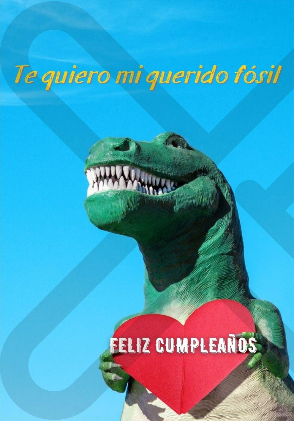 Tarjeta de Saludo Cumpleaños Dinosaurio Fósil