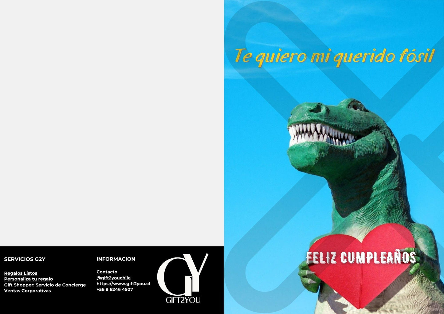 Tarjeta de Saludo Cumpleaños Dinosaurio Fósil