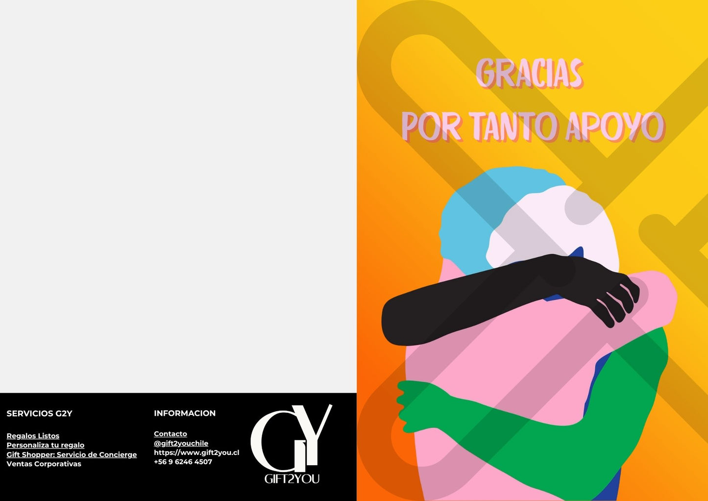 Tarjeta de Saludo Gracias Por Tanto Apoyo Abrazo