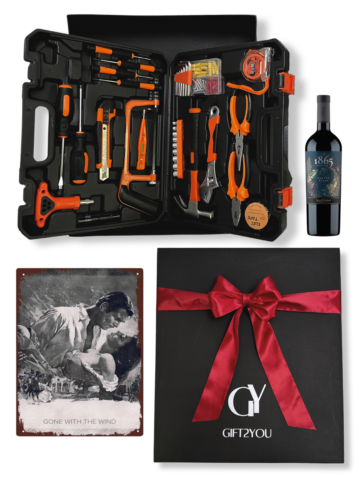 Set Herramientas Lernen, Licor y Placa Vintage