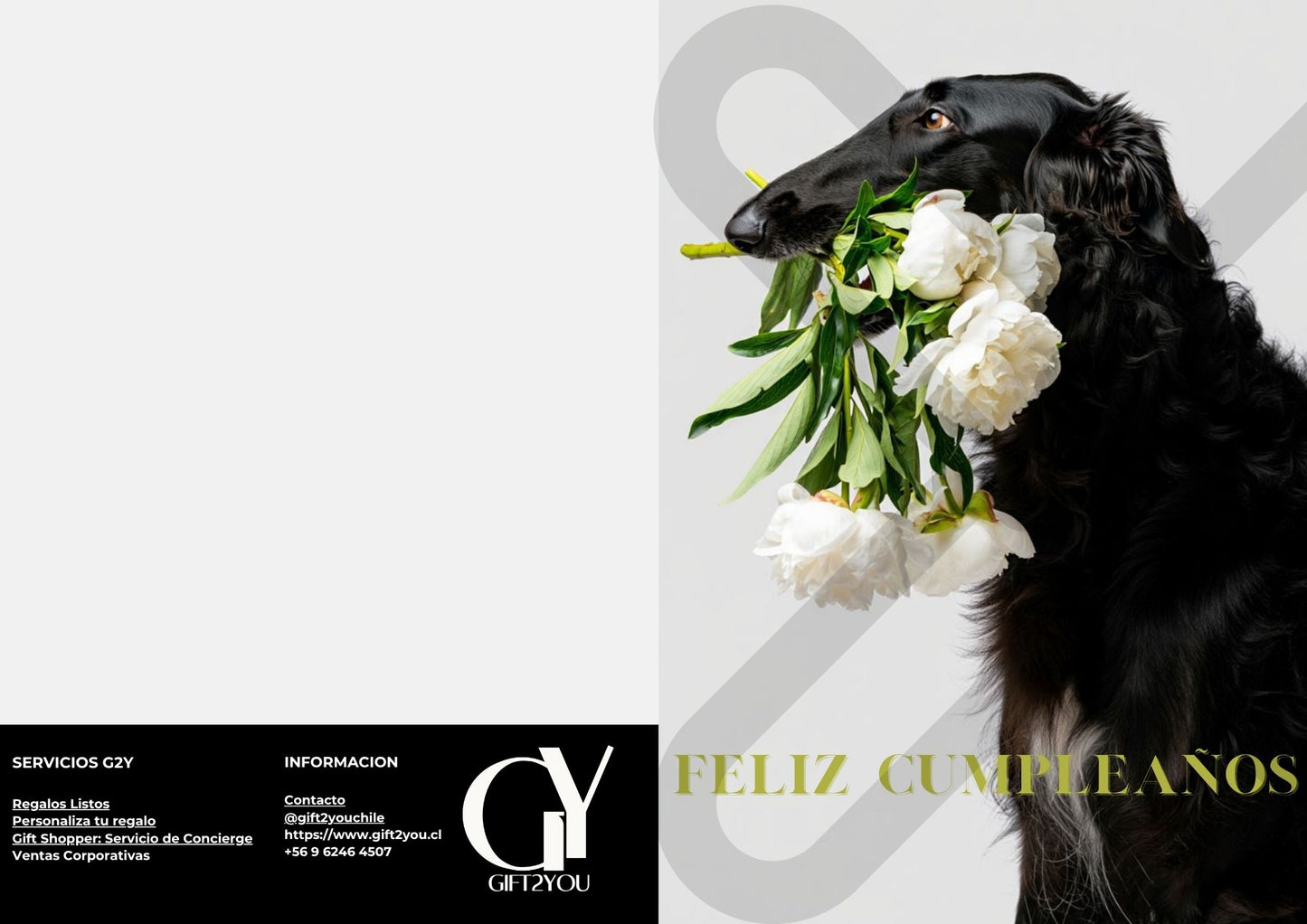 Tarjeta de Saludo Cumpleaños Perro con Flores