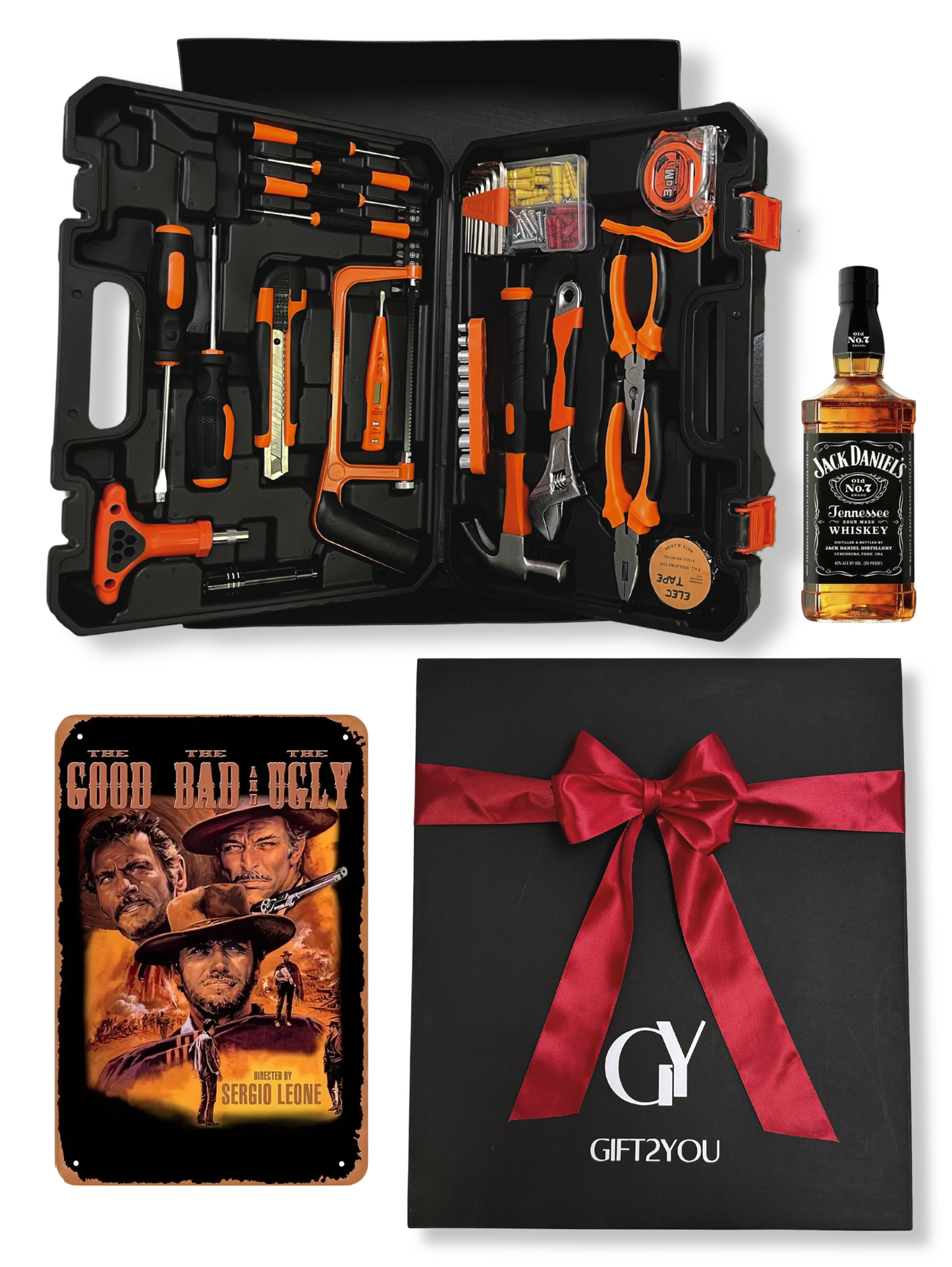 Set Herramientas Lernen, Licor y Placa Vintage