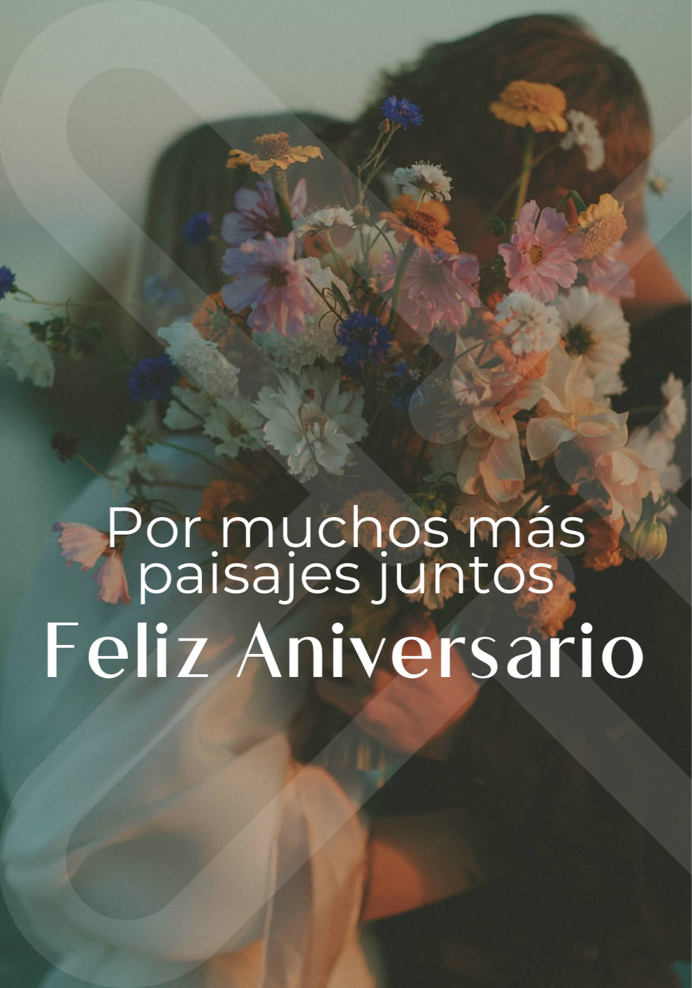 Tarjeta aniversario Pareja Flores