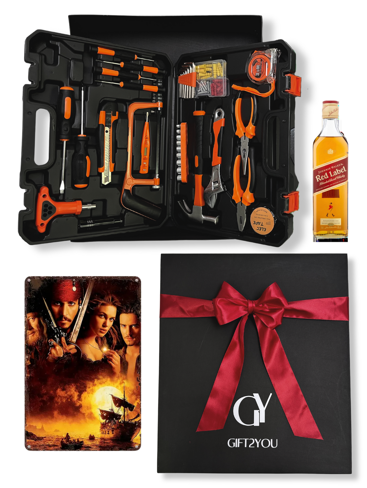 Set Herramientas Lernen, Licor y Placa Vintage