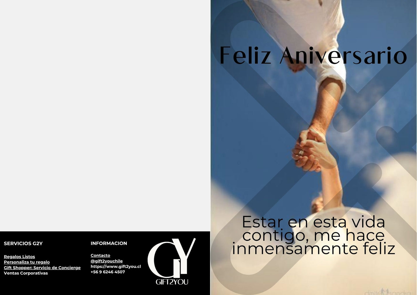 Tarjeta Aniversario manos cielo