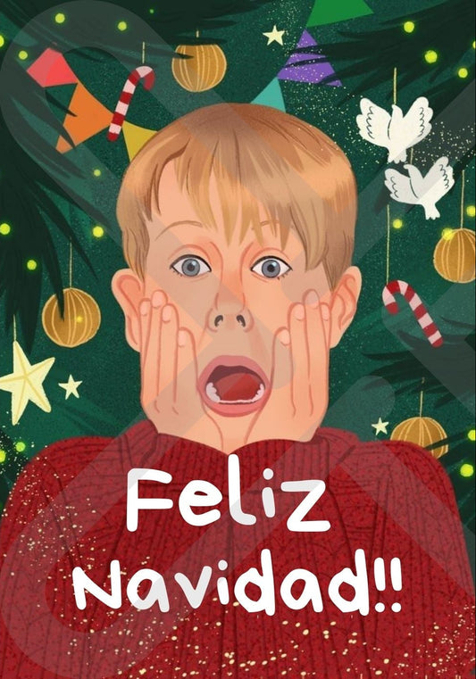 Tarjeta de Saludo Navidad pobre angelito
