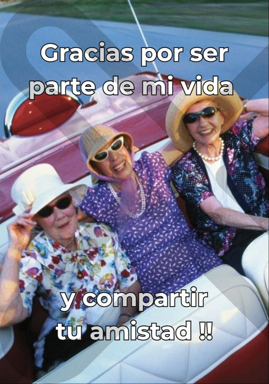 Tarjeta de Saludo Amigas Aventureras