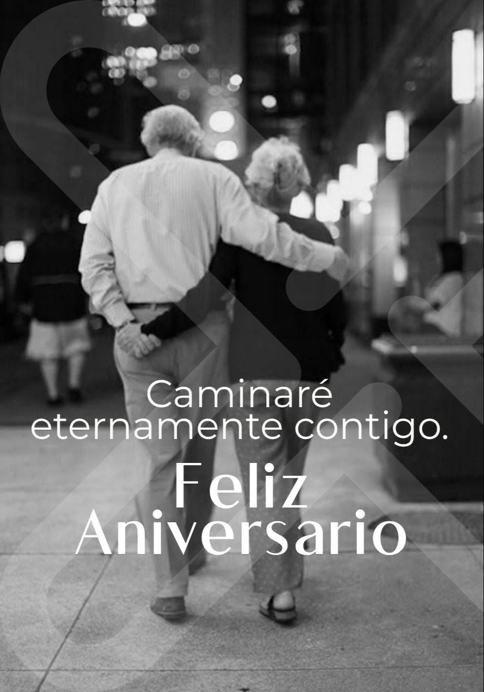 Tarjeta Aniversario pareja caminando