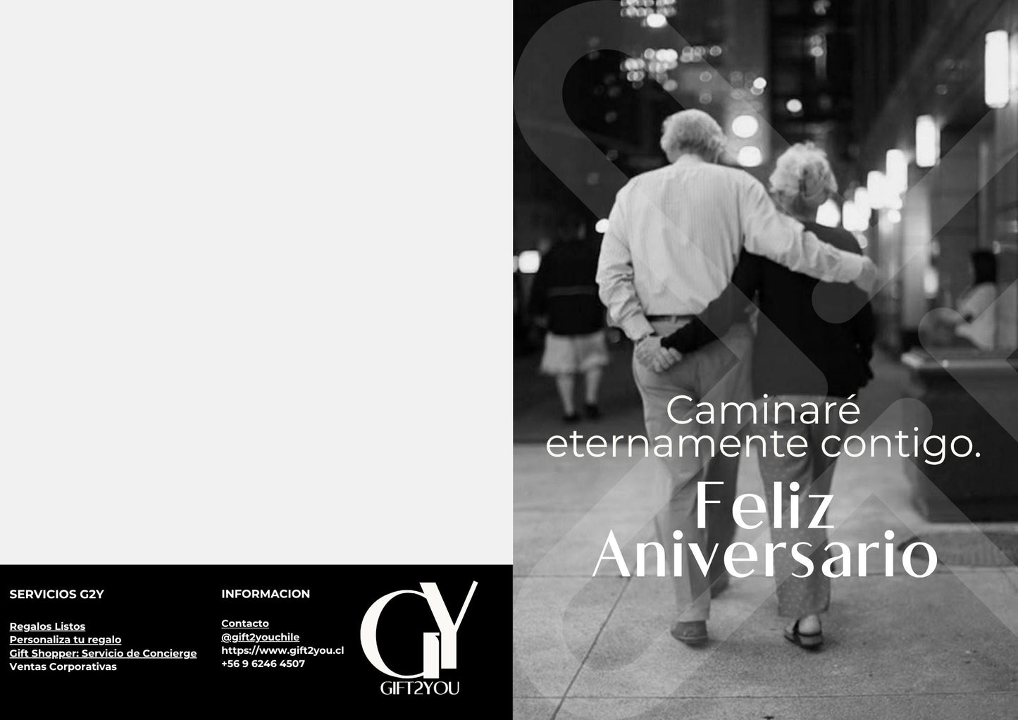 Tarjeta Aniversario pareja caminando