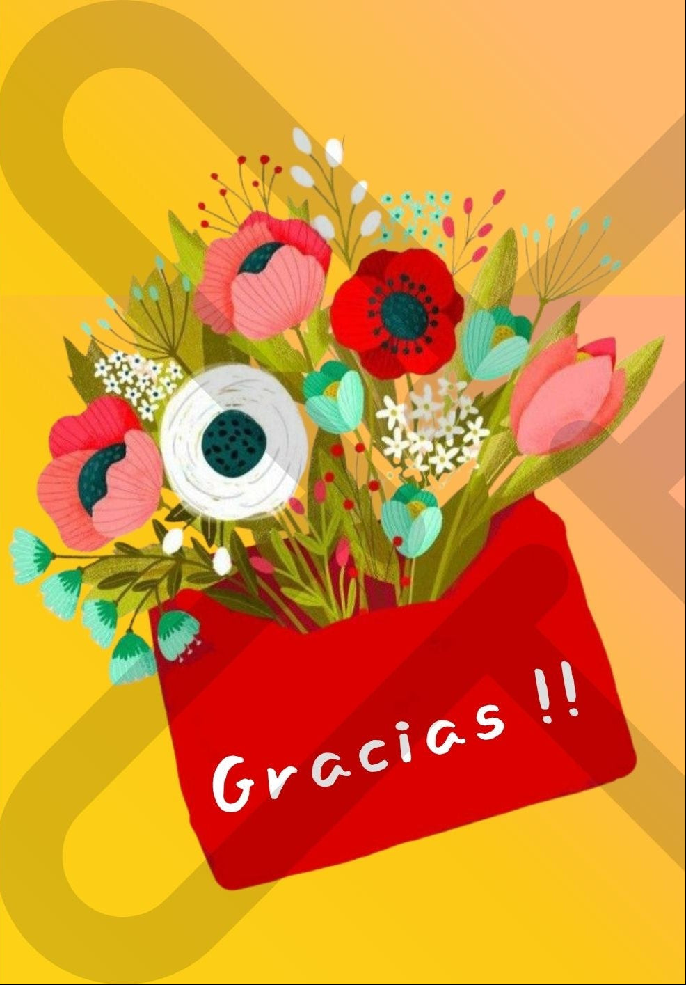 Tarjeta de Saludo Flores de Gratitud