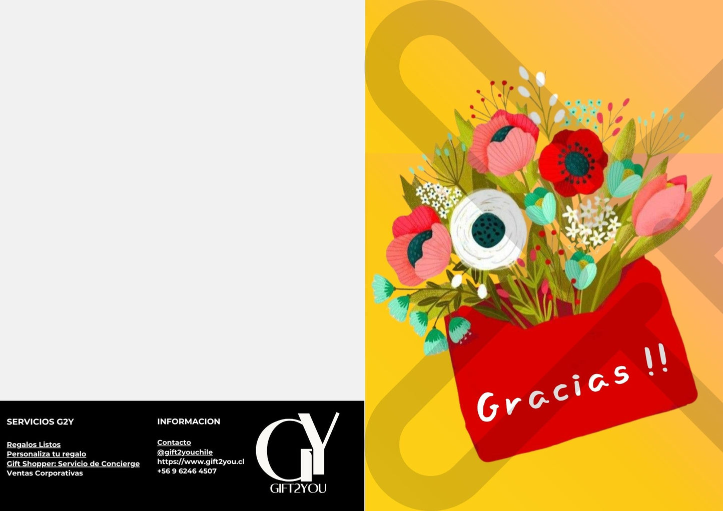 Tarjeta de Saludo Flores de Gratitud