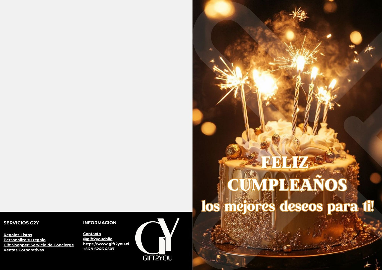 Tarjeta de Saludo Cumpleaños Pastel Dorado