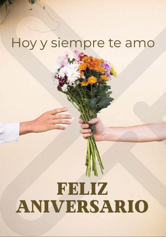 Tarjeta aniversario hoy y siempre