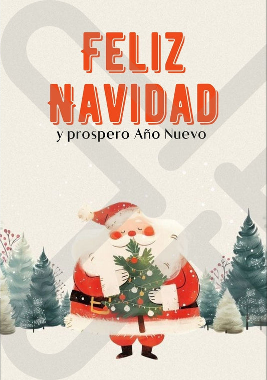 Tarjeta de Saludo Navidad viejito pascuero