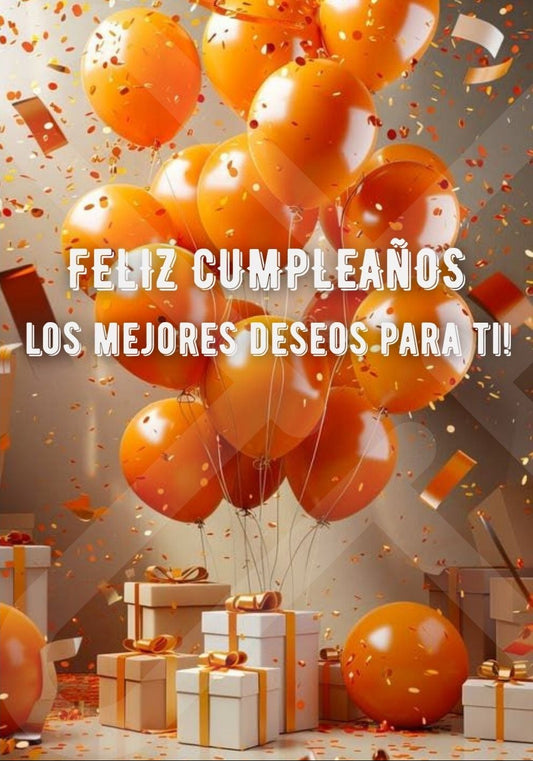 Tarjeta de Saludo Cumpleaños Fiesta de Globos