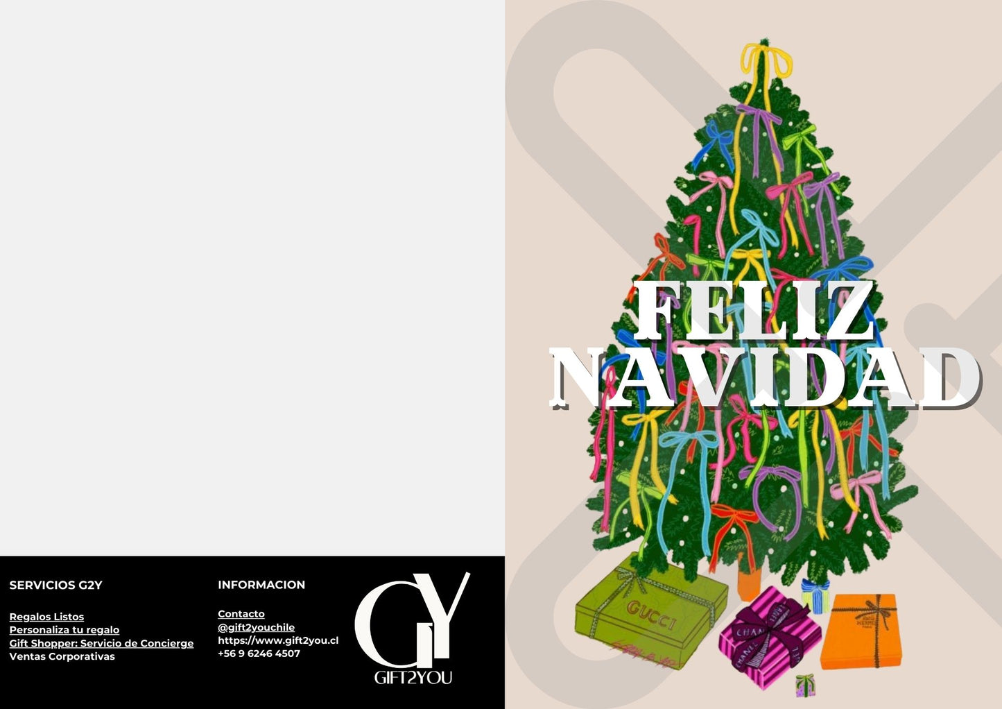 Tarjeta de Saludo Navidad árbol colores