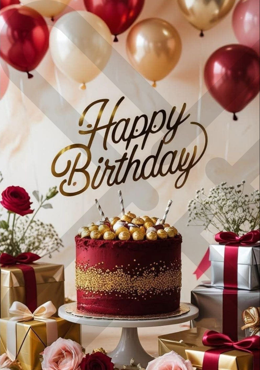 Tarjeta de Saludo Cumpleaños Glam