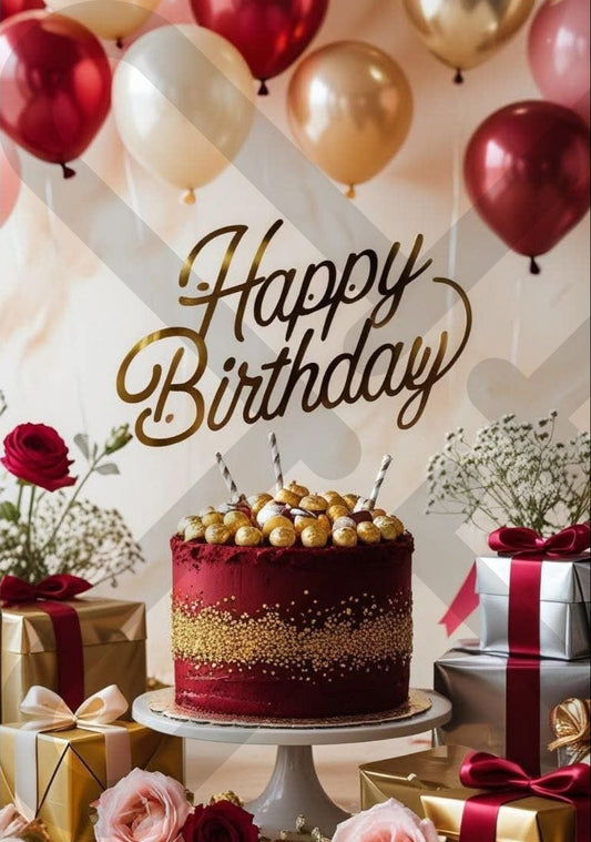 Tarjeta de Saludo Cumpleaños Glam