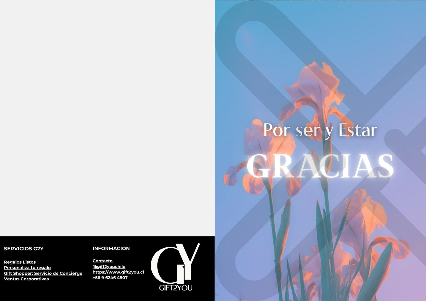 Tarjeta de Saludo Gracias en Flores