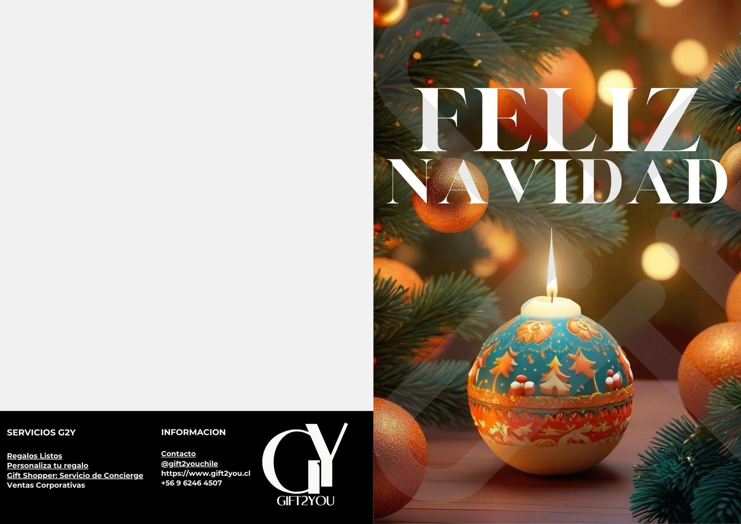 Tarjeta de Saludo Navidad vela luz