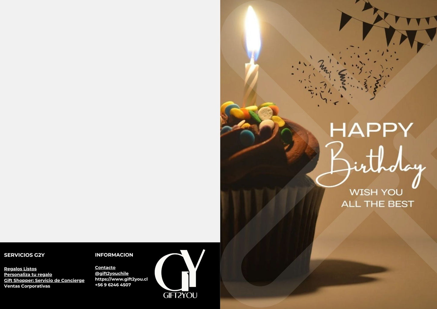 Tarjeta de Saludo Cumpleaños Cupcake