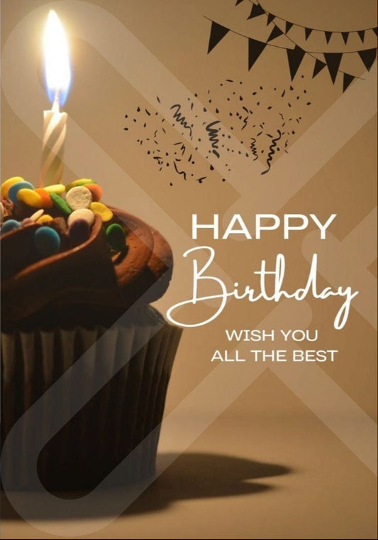 Tarjeta de Saludo Cumpleaños Cupcake