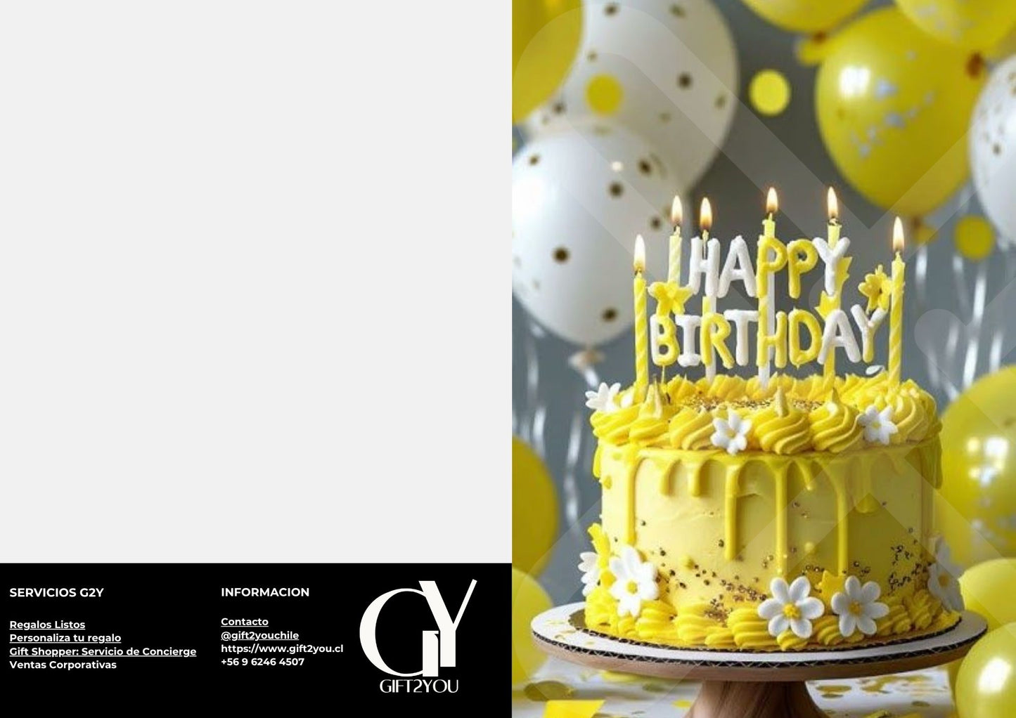 Tarjeta de Saludo Cumpleaños Amarillo Brillante