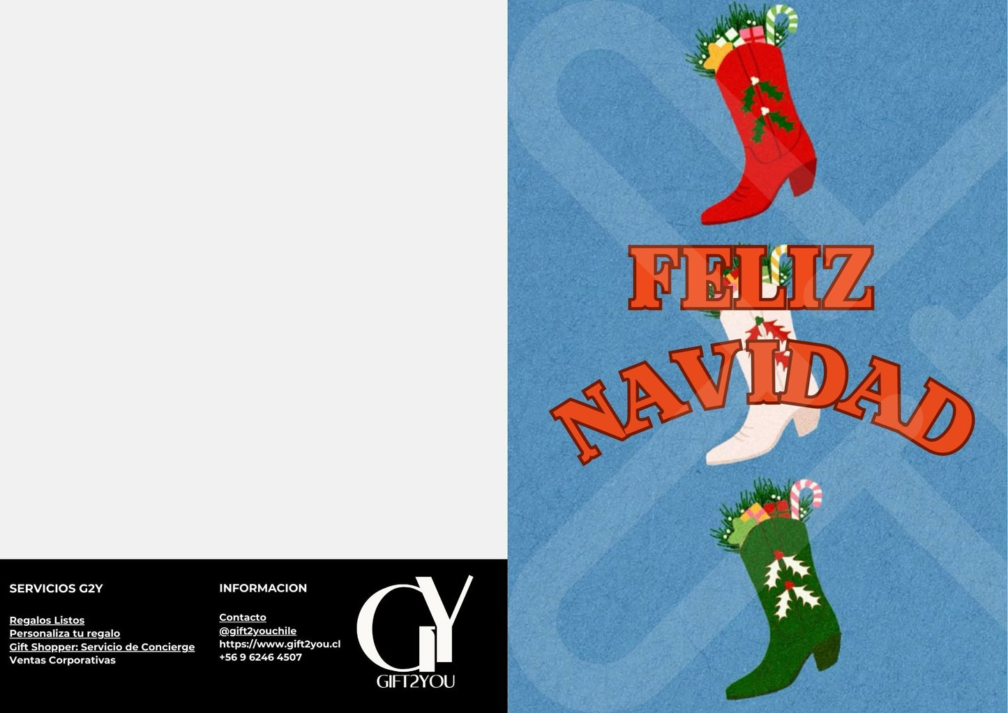 Tarjeta de Saludo Navidad bota navidad