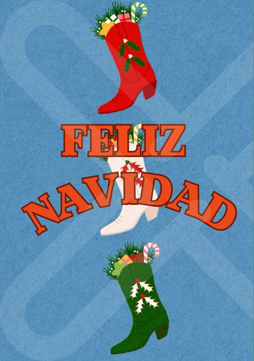 Tarjeta de Saludo Navidad bota navidad