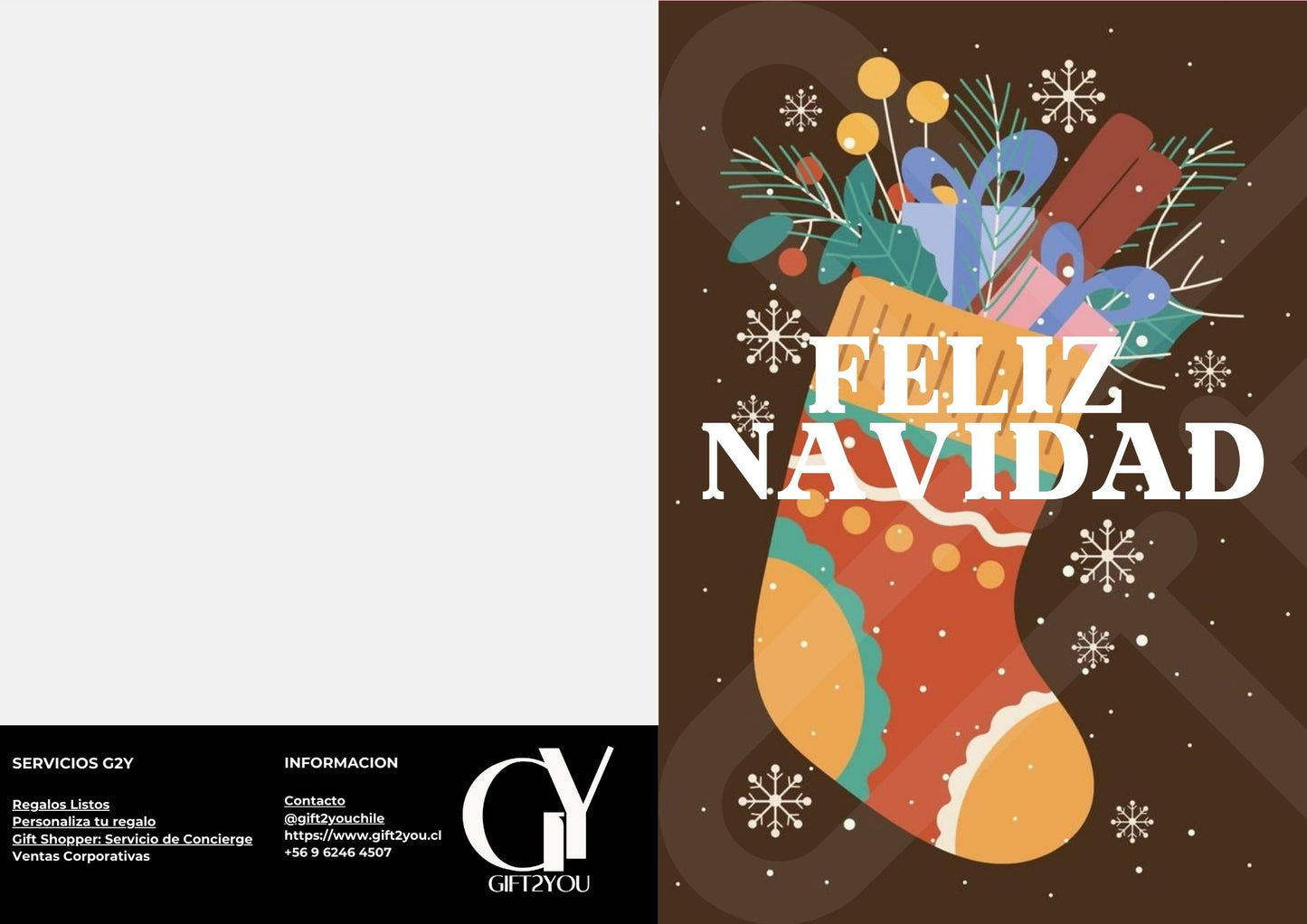 Tarjeta de Saludo Navidad bota flores