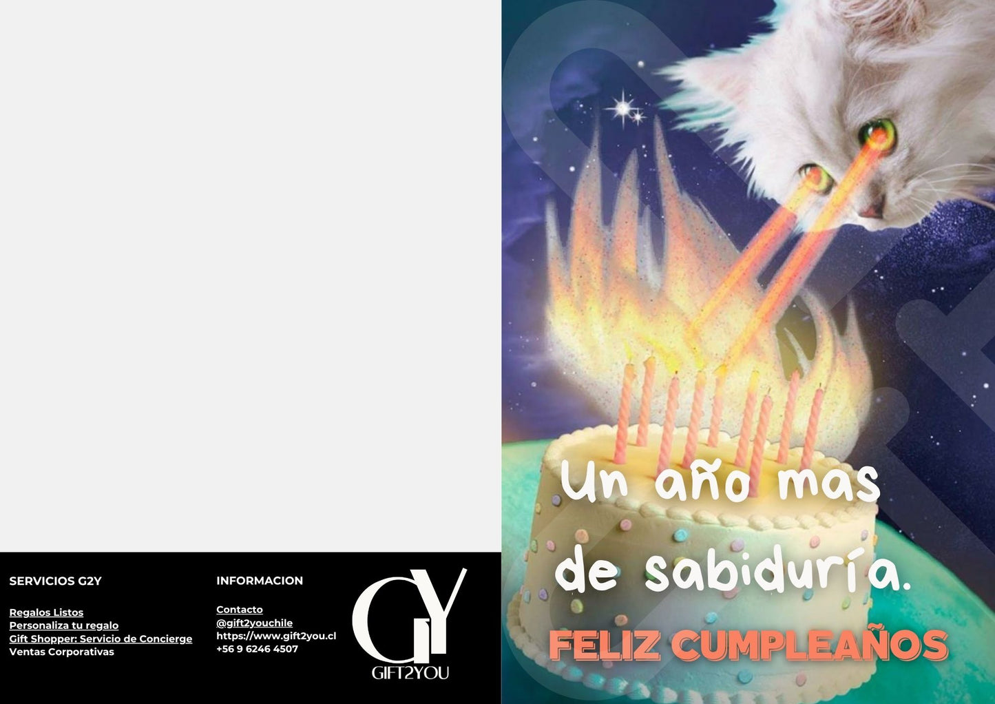 Tarjeta de Saludo Cumpleaños Gato Láser