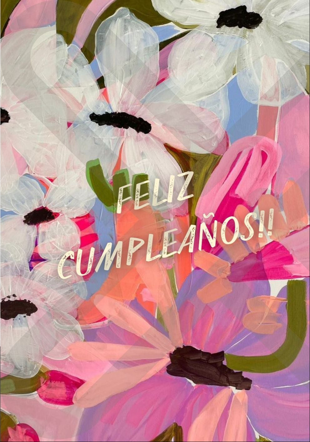 Tarjeta de Saludo Floral Cumpleaños