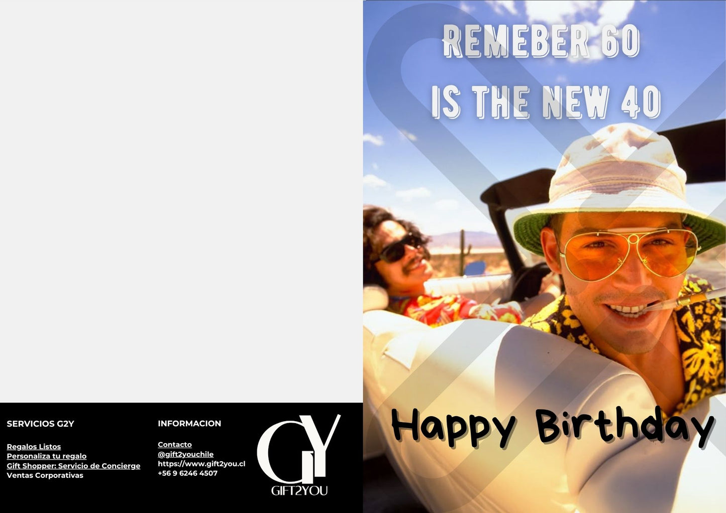 Tarjeta de Saludo Cumpleaños Tarjeta 60 es el Nuevo 40